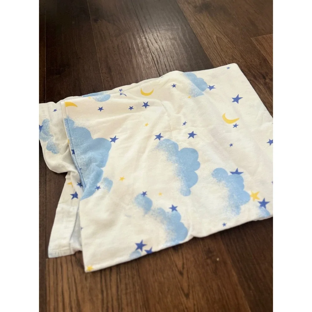 Vintage Celestial Cloud Moon Star Sheet Set 3 piece Full y2k flannel nostalgic